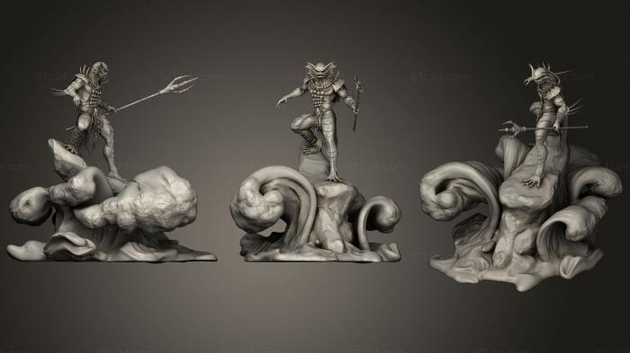 Figurines heroes, monsters and demons (Merman, STKM_3003) 3D models for cnc